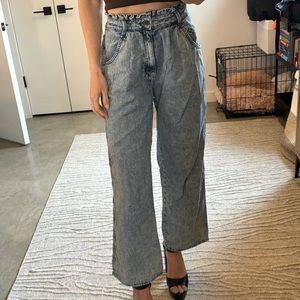 MOTHER Wide Leg Pants in Blue